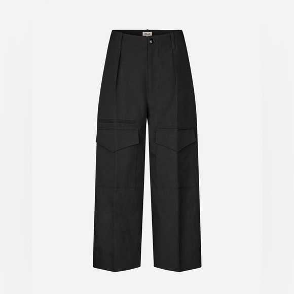 Baum Und Pferdgarten Pants - Neria black Cargo Pants High Waisted Twill Loose Straight Leg Utility